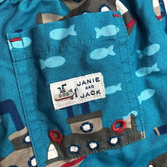 Janie and Jack swim trunks blue submarine size 0-3 months - Picture 8 of 8